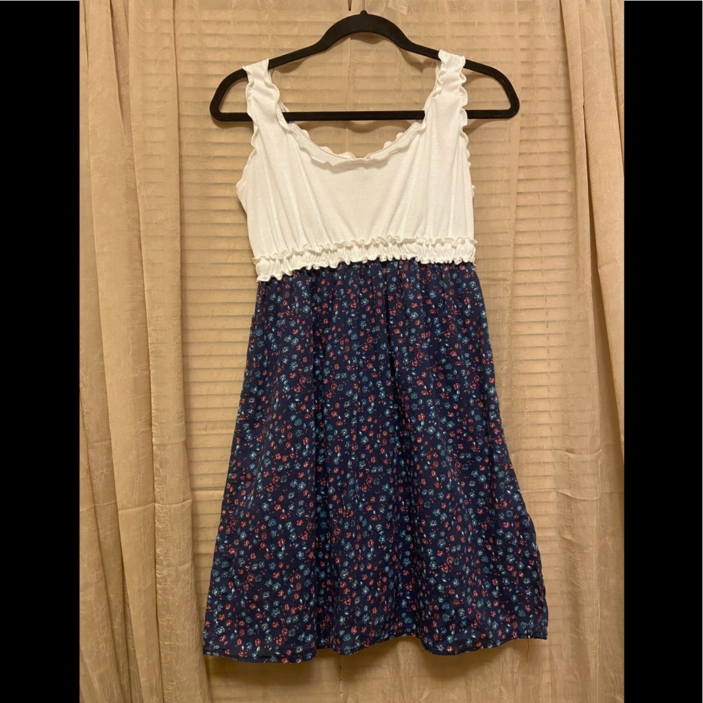 Mossimo Dress - White Ribbed Top/Floral Bottom